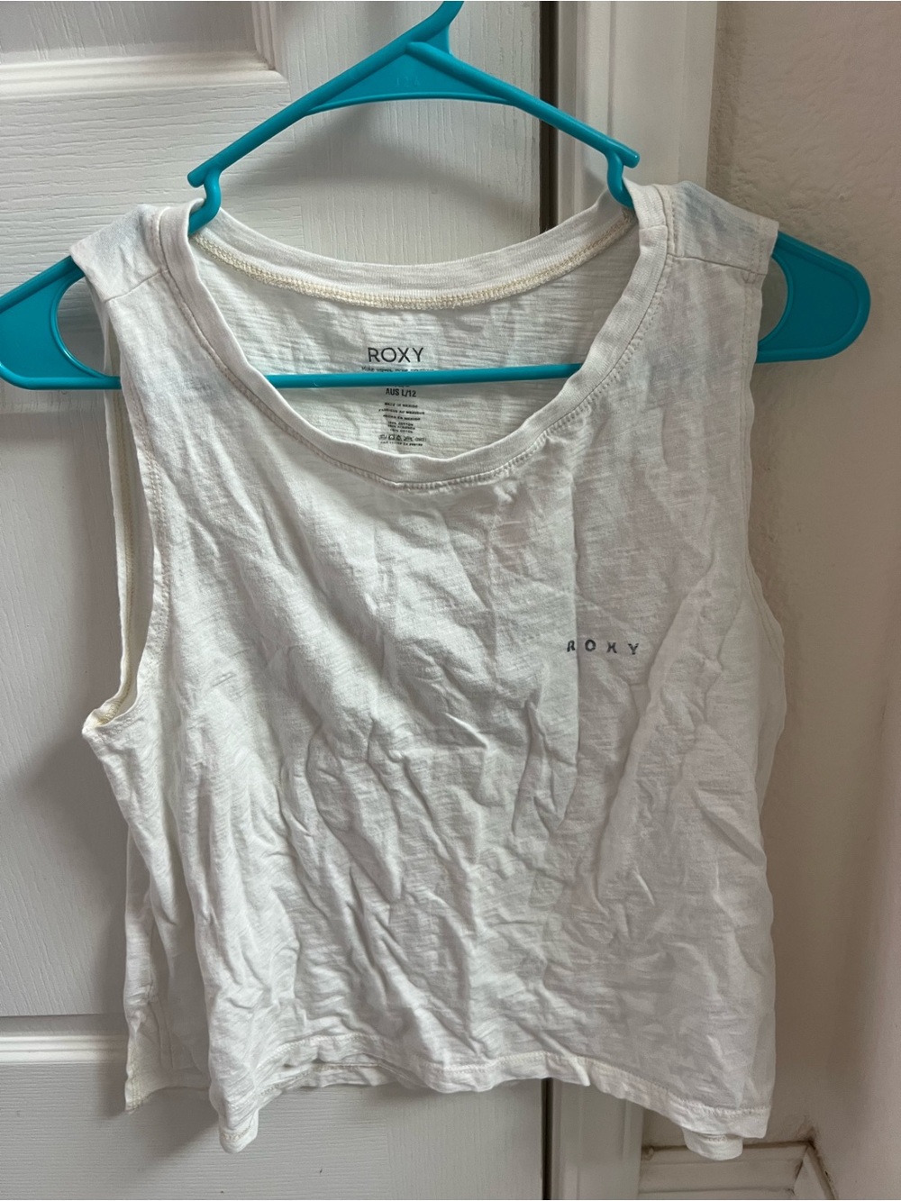 Roxy Cream Ribbed Sleeveless Tank Top